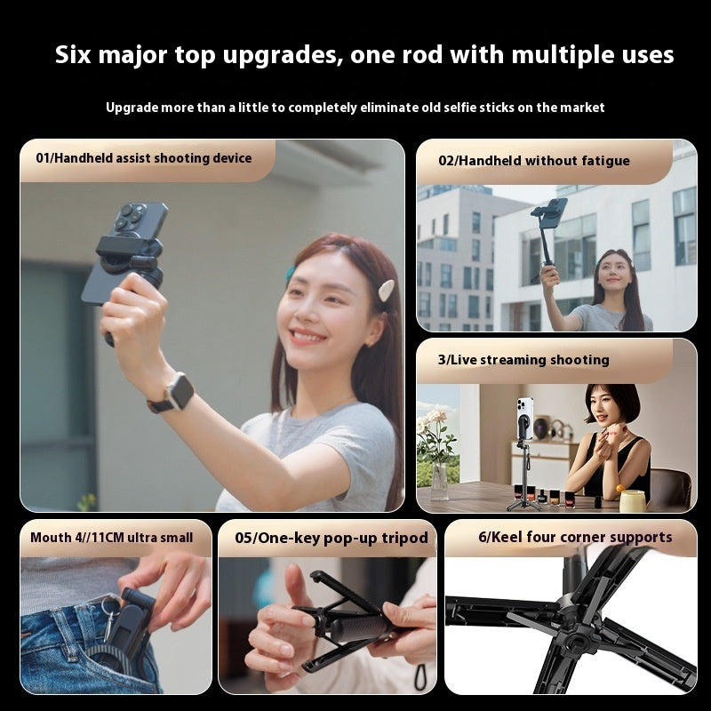 T20C Mini Magnetic Selfie Stick Bluetooth Portable Handle Camera Aid