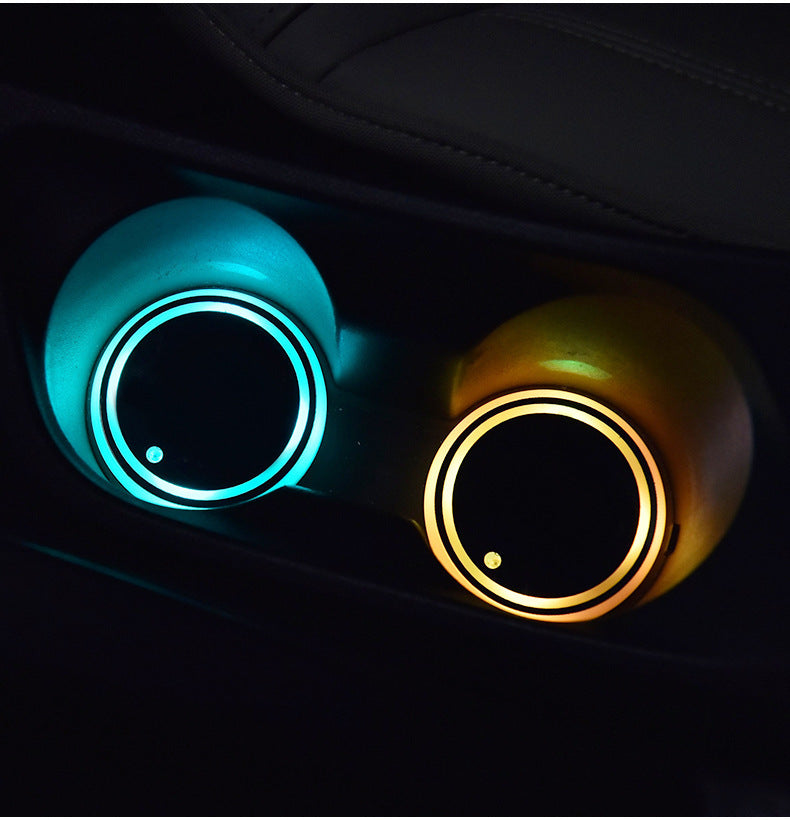 Colorful Cup Holder LED Light-up Coaster Solar & USB Charging