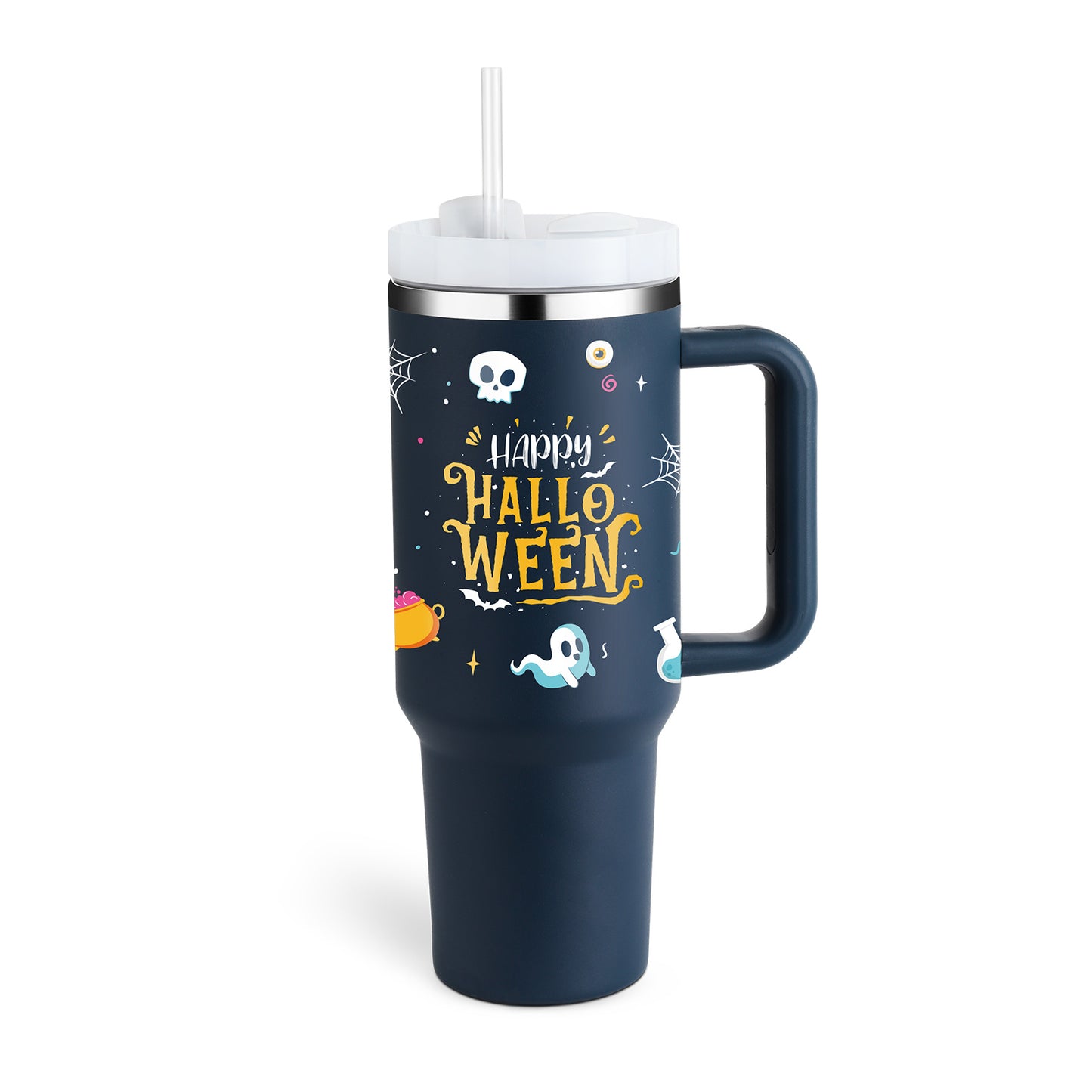 Tumbler with Handle and Straw 30 oz | Flowstate 3-Position Lid | Cup Holder Compatible for Travel | Insulated Stainless Steel Cup | BPA-Free | Cherry Blossom