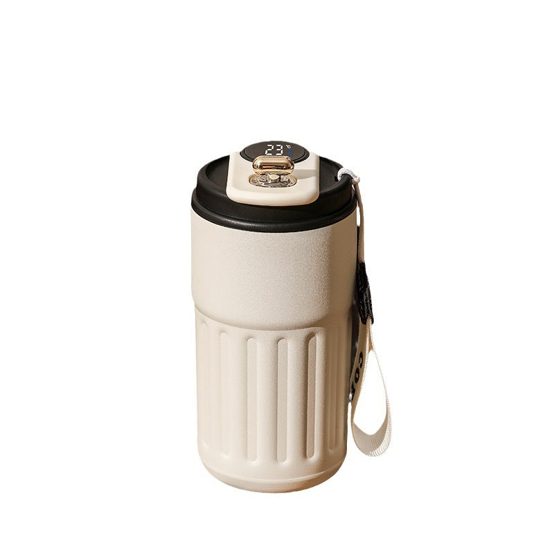 Smart Digital Portable Coffee Mug Stainless Steel Water Bottle In-Car Insulated Cup Keep Cold or Hot