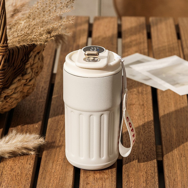Smart Digital Portable Coffee Mug Stainless Steel Water Bottle In-Car Insulated Cup Keep Cold or Hot