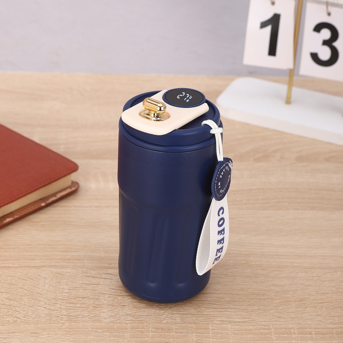 Smart Digital Portable Coffee Mug Stainless Steel Water Bottle In-Car Insulated Cup Keep Cold or Hot