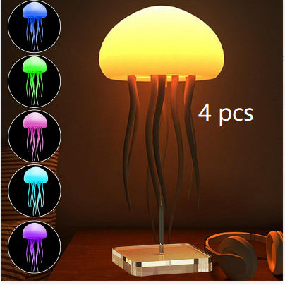 Jellyfish Design LED Lights for Bedroom, USB Rechargeable  Color Changing  Desktop Lamp, Cozy Light for Home Bedroom Living Room Decor, LED Lights, Modern Nightstand Lamps