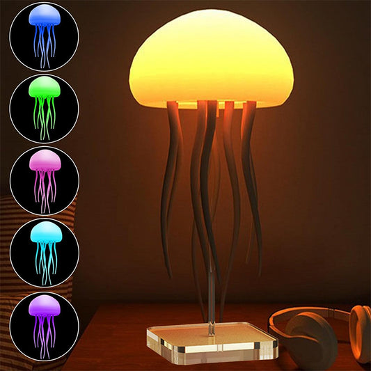 Jellyfish Design LED Lights for Bedroom, USB Rechargeable  Color Changing  Desktop Lamp, Cozy Light for Home Bedroom Living Room Decor, LED Lights, Modern Nightstand Lamps