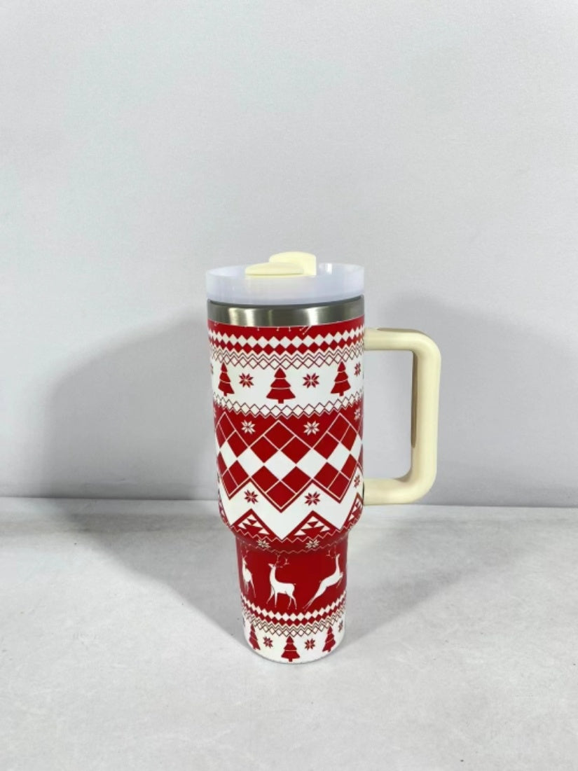 Flip Straw Tumbler with Leakproof Lid | Built-In Straw & Handle | Cupholder Compatible for Travel | Insulated Stainless Steel Cup | BPA-Free