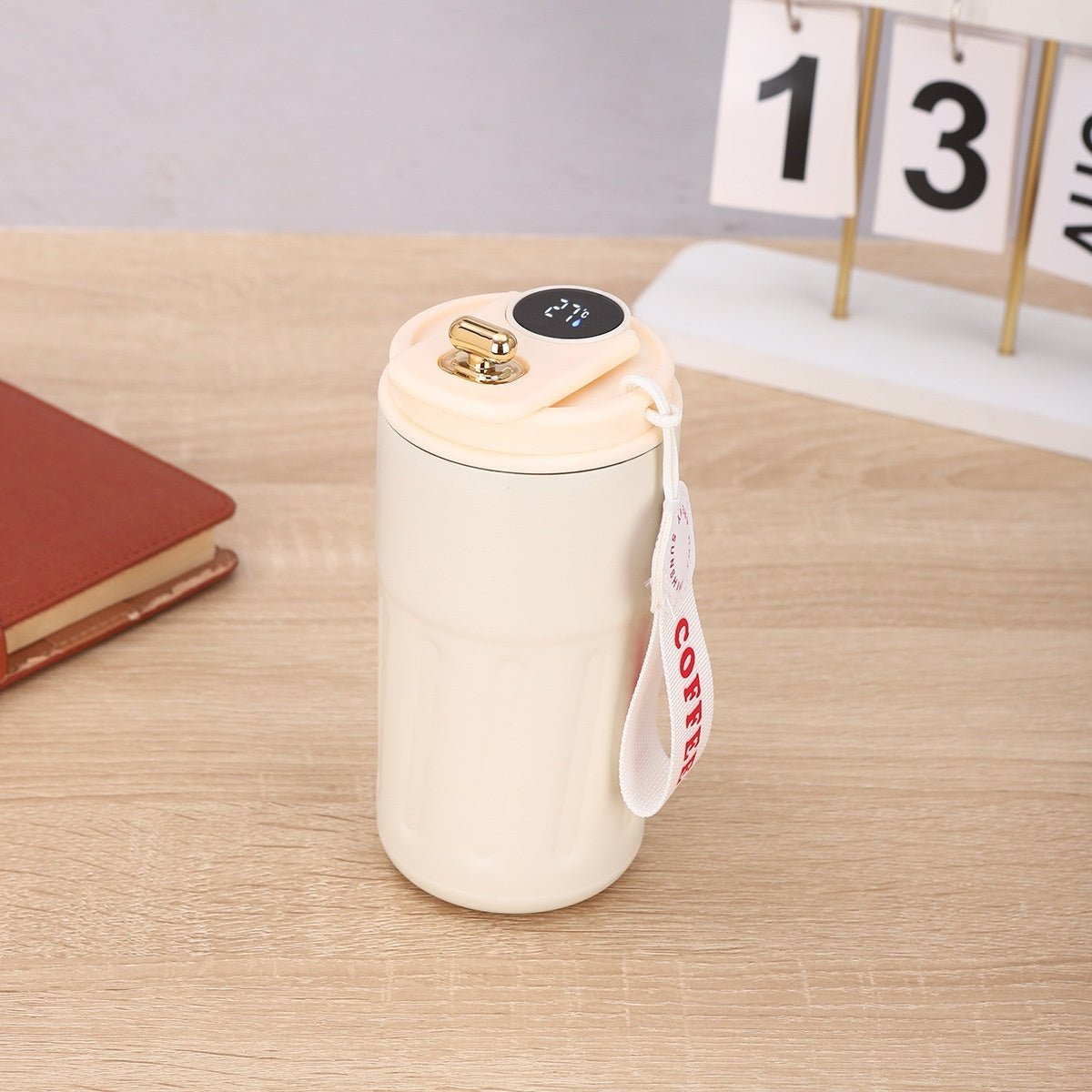 Smart Digital Portable Coffee Mug Stainless Steel Water Bottle In-Car Insulated Cup Keep Cold or Hot
