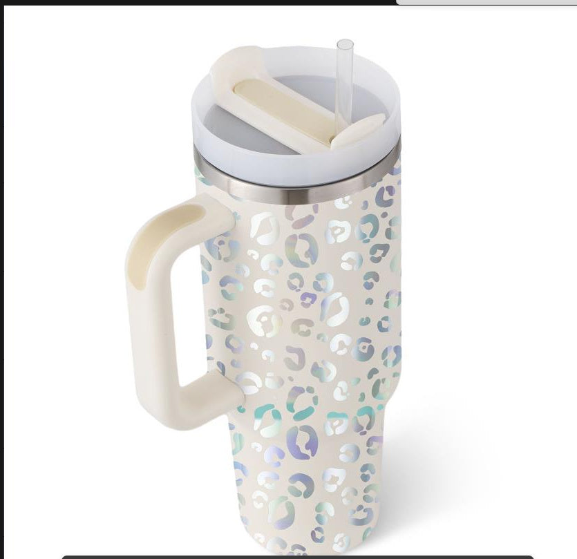 Tumbler with Handle and Straw 30 oz | Flowstate 3-Position Lid | Cup Holder Compatible for Travel | Insulated Stainless Steel Cup | BPA-Free | Cherry Blossom