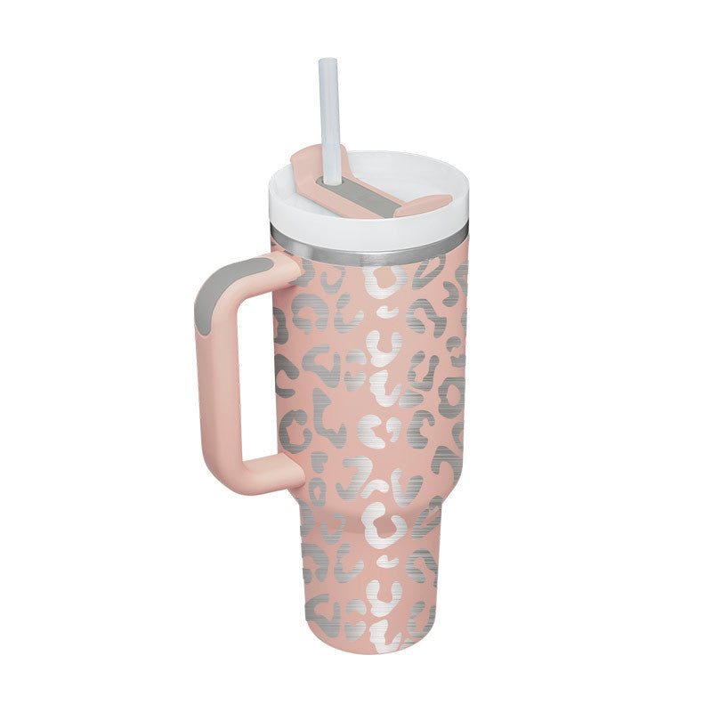 Tumbler with Handle and Straw 30 oz | Flowstate 3-Position Lid | Cup Holder Compatible for Travel | Insulated Stainless Steel Cup | BPA-Free | Cherry Blossom