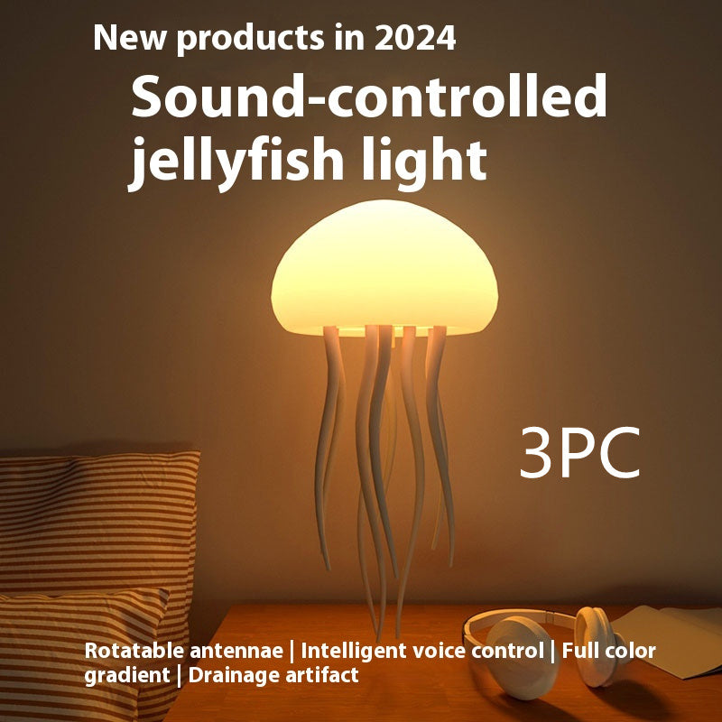 Jellyfish Design LED Lights for Bedroom, USB Rechargeable  Color Changing  Desktop Lamp, Cozy Light for Home Bedroom Living Room Decor, LED Lights, Modern Nightstand Lamps