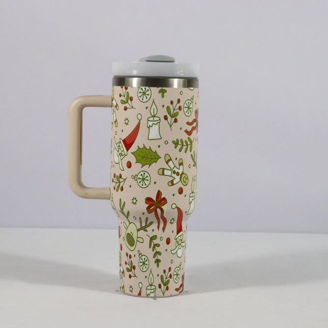Flip Straw Tumbler with Leakproof Lid | Built-In Straw & Handle | Cupholder Compatible for Travel | Insulated Stainless Steel Cup | BPA-Free