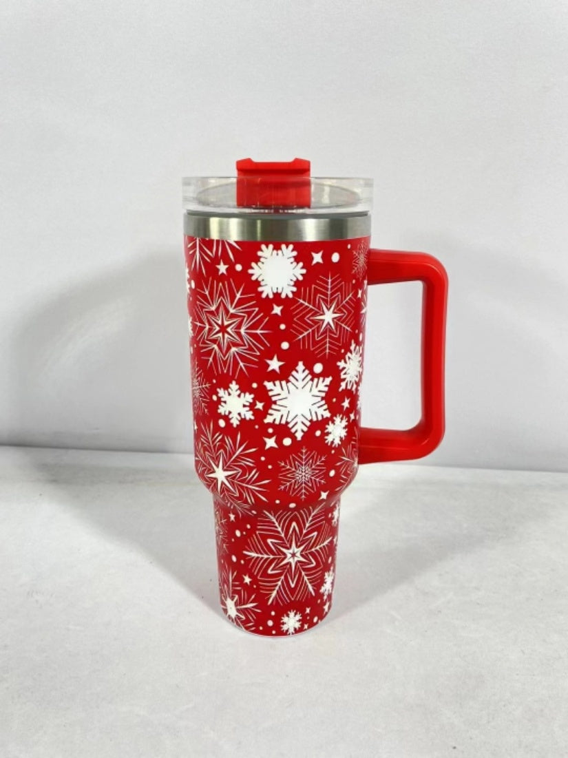 Flip Straw Tumbler with Leakproof Lid | Built-In Straw & Handle | Cupholder Compatible for Travel | Insulated Stainless Steel Cup | BPA-Free