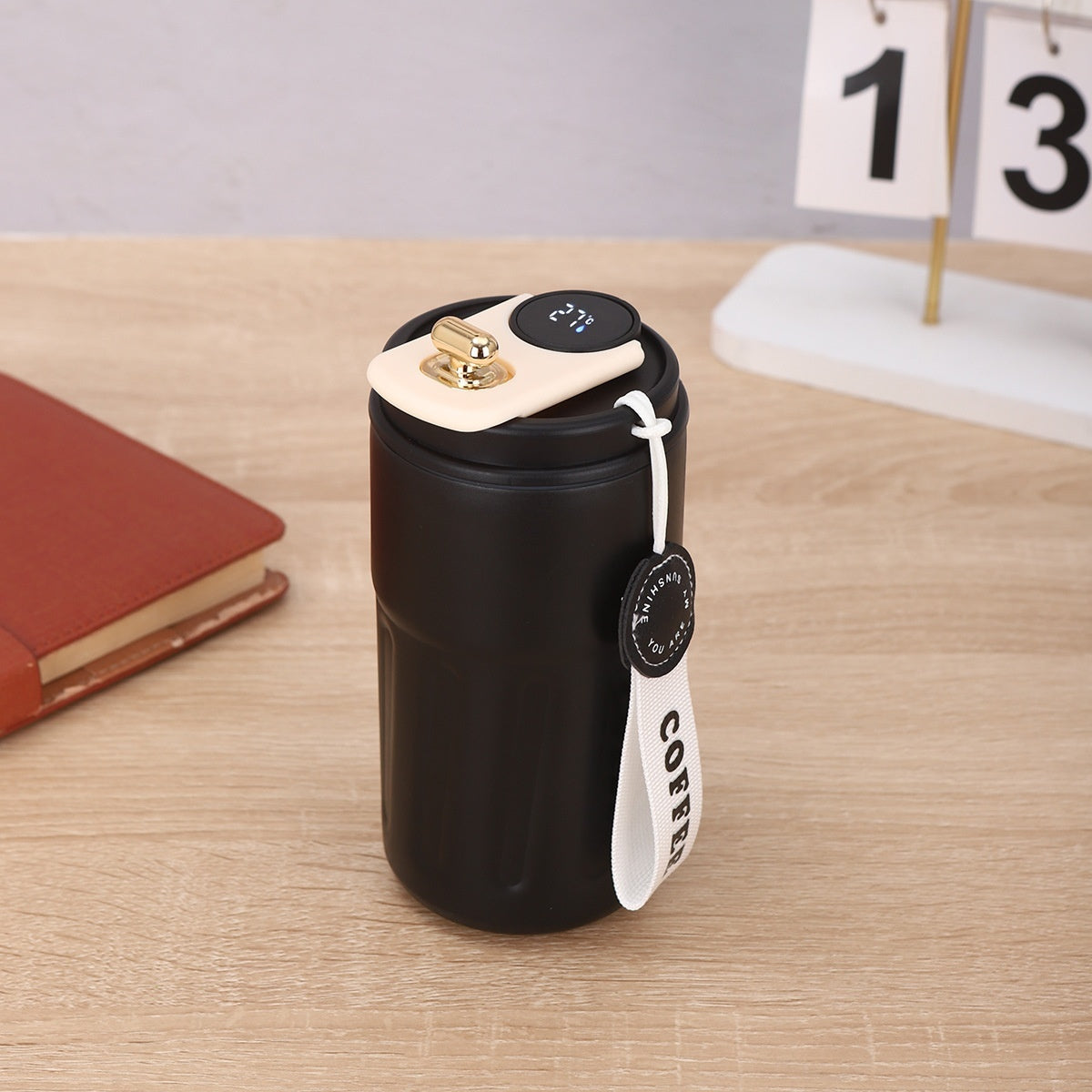 Smart Digital Portable Coffee Mug Stainless Steel Water Bottle In-Car Insulated Cup Keep Cold or Hot