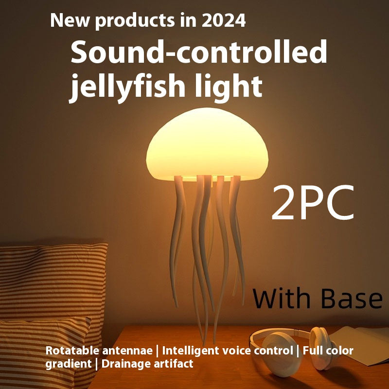 Jellyfish Design LED Lights for Bedroom, USB Rechargeable  Color Changing  Desktop Lamp, Cozy Light for Home Bedroom Living Room Decor, LED Lights, Modern Nightstand Lamps