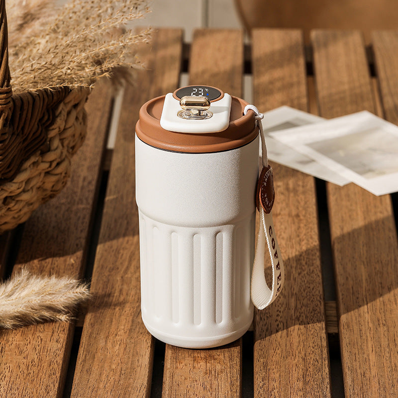 Smart Digital Portable Coffee Mug Stainless Steel Water Bottle In-Car Insulated Cup Keep Cold or Hot