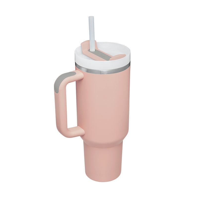 Tumbler with Handle and Straw 30 oz | Flowstate 3-Position Lid | Cup Holder Compatible for Travel | Insulated Stainless Steel Cup | BPA-Free | Cherry Blossom
